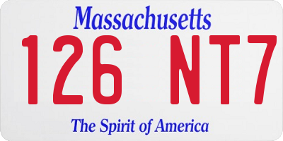 MA license plate 126NT7