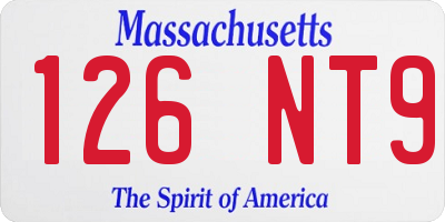 MA license plate 126NT9