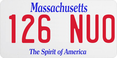 MA license plate 126NU0