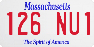 MA license plate 126NU1