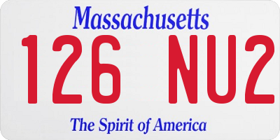 MA license plate 126NU2