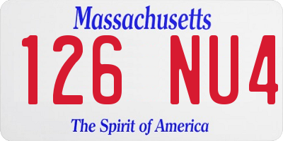 MA license plate 126NU4