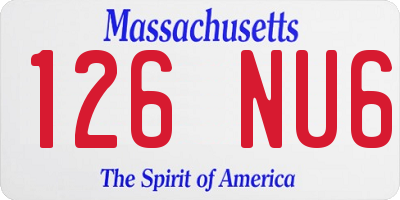 MA license plate 126NU6