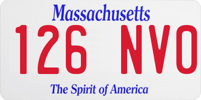 MA license plate 126NV0