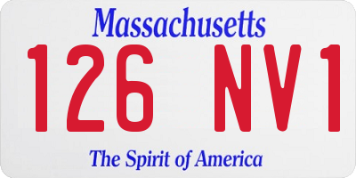 MA license plate 126NV1