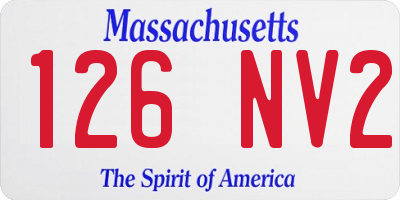 MA license plate 126NV2