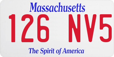 MA license plate 126NV5