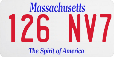 MA license plate 126NV7