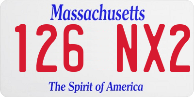 MA license plate 126NX2