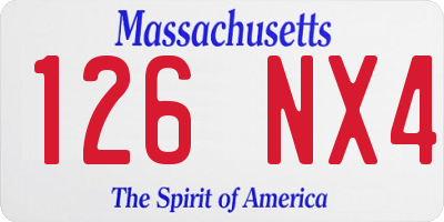 MA license plate 126NX4