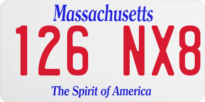 MA license plate 126NX8