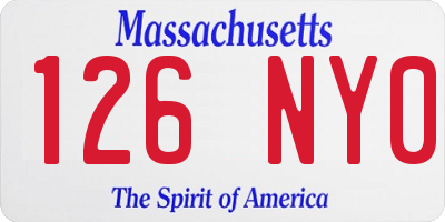 MA license plate 126NY0