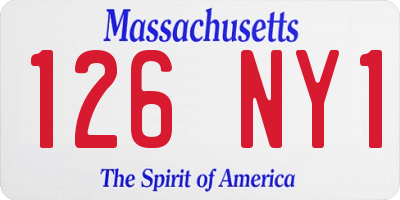 MA license plate 126NY1