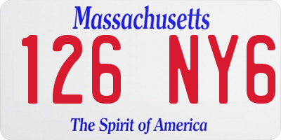 MA license plate 126NY6