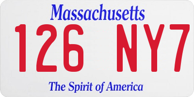 MA license plate 126NY7