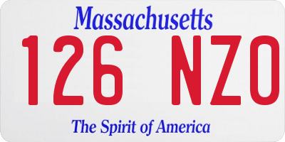 MA license plate 126NZ0