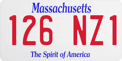 MA license plate 126NZ1