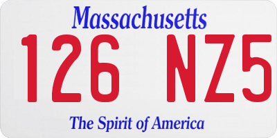 MA license plate 126NZ5