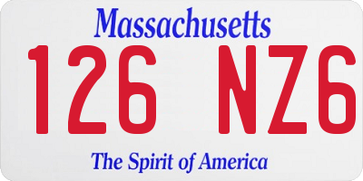 MA license plate 126NZ6