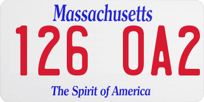 MA license plate 126OA2