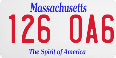 MA license plate 126OA6