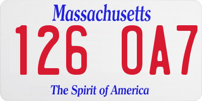 MA license plate 126OA7