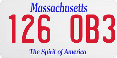 MA license plate 126OB3
