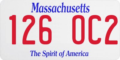 MA license plate 126OC2
