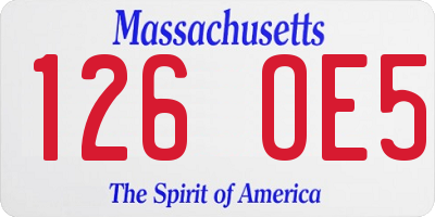 MA license plate 126OE5