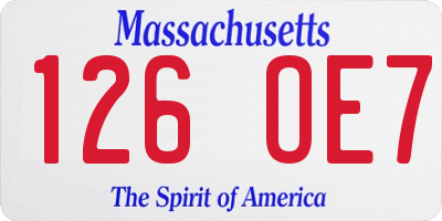 MA license plate 126OE7