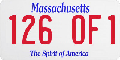 MA license plate 126OF1