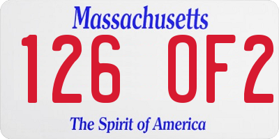 MA license plate 126OF2