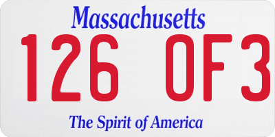 MA license plate 126OF3
