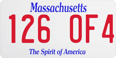 MA license plate 126OF4