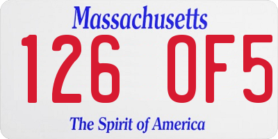 MA license plate 126OF5