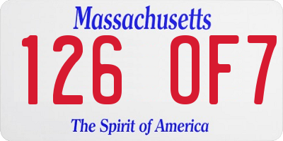 MA license plate 126OF7