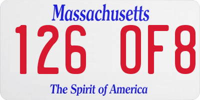MA license plate 126OF8