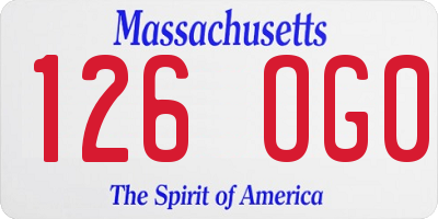 MA license plate 126OG0