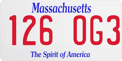 MA license plate 126OG3