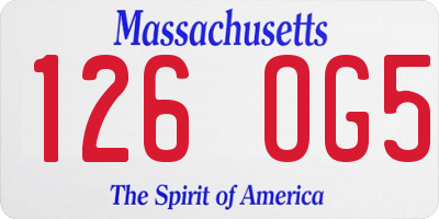 MA license plate 126OG5