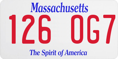 MA license plate 126OG7