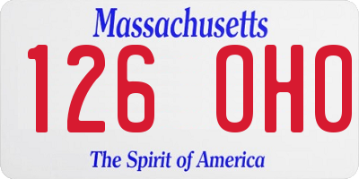 MA license plate 126OH0