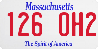 MA license plate 126OH2