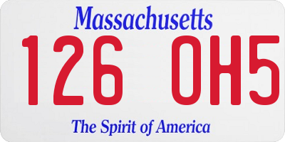 MA license plate 126OH5