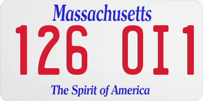 MA license plate 126OI1