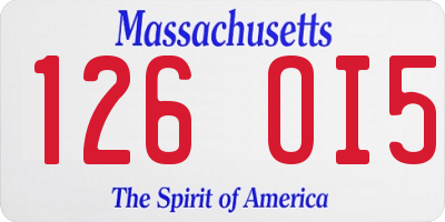 MA license plate 126OI5