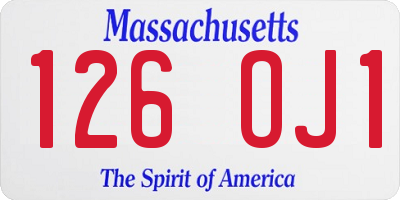 MA license plate 126OJ1