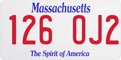 MA license plate 126OJ2
