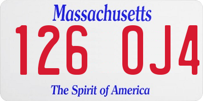 MA license plate 126OJ4