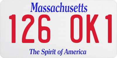 MA license plate 126OK1